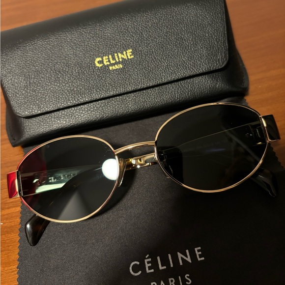 Celine Triomphe Metal Round Sunglasses NEW - Picture 4 of 9